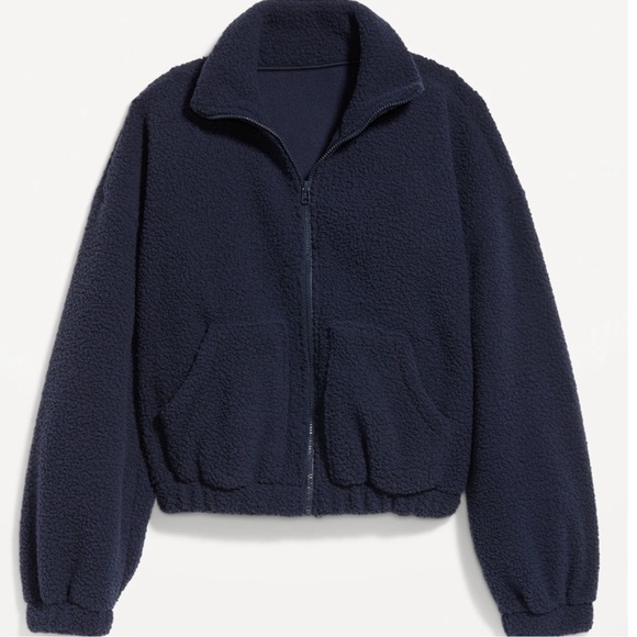 - NWT OLD NAVY Oversized Full-Zip Sherpa Pullover Color: Navy SIZE LARGE - Picture 1 of 5
